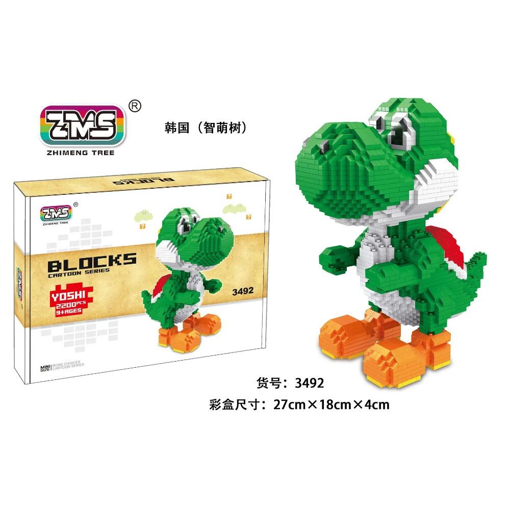 Super Mario Micro Building Blocks Princess Peach Bowser Yoshi Bros Figures DIY Assembly Mini Bricks Toys for Christmas Gift