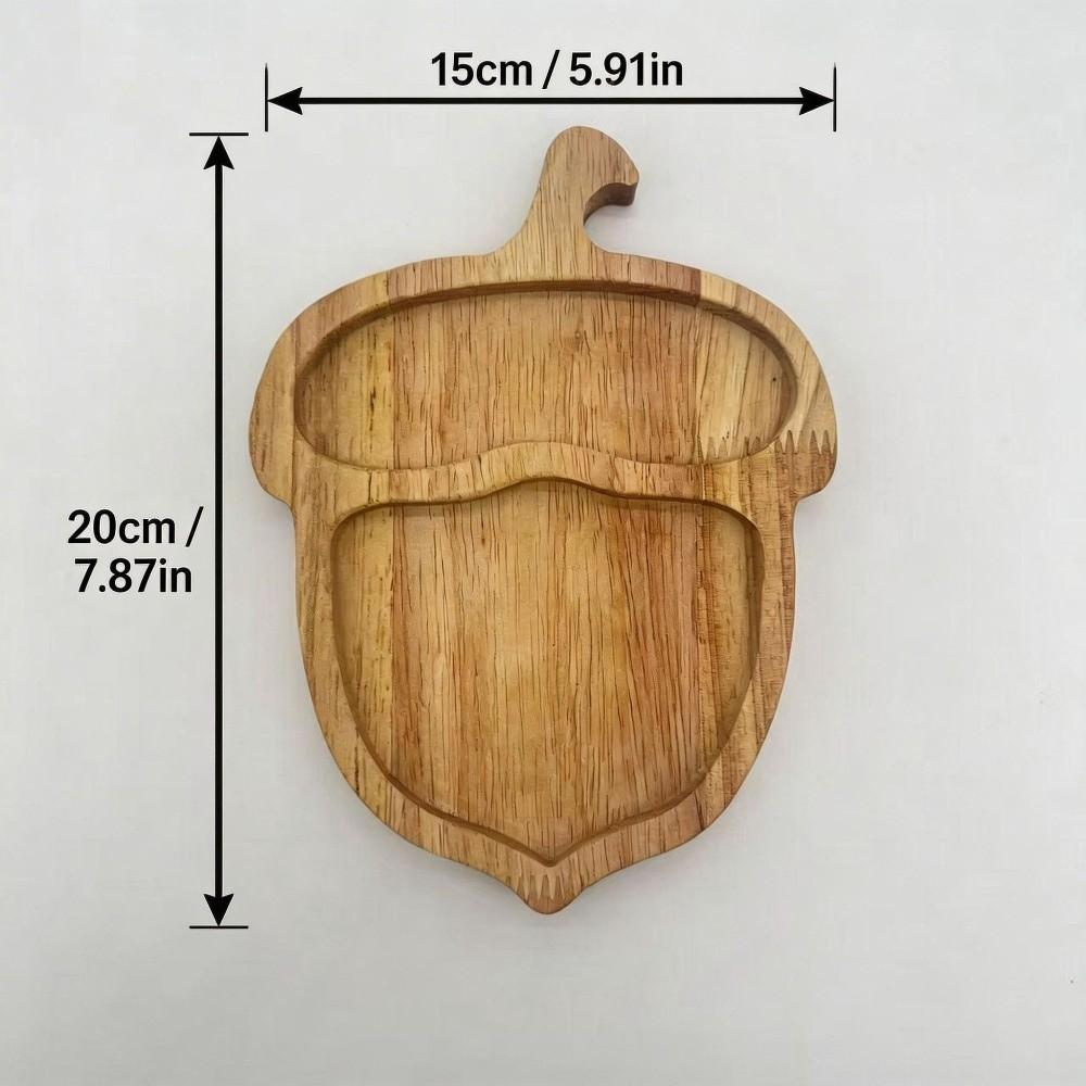 Wood Squirrel Wooden Snack Tray Squirrel Fruit Shape Double Dish Holder Home Decor