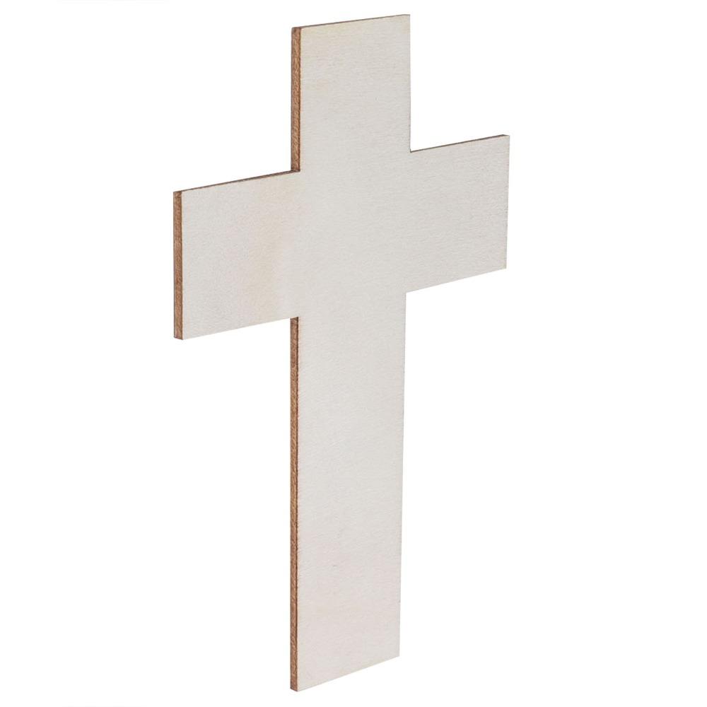 36Pcs Blank Design Lightweight Wood Cross Smooth Durable Wood Pieces Craft Ornaments Art Painting