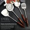 304 Stainless Steel Slotted Spatula Set with Anti-scald Wooden Handle - Thickened for Stir-frying & Cooking.