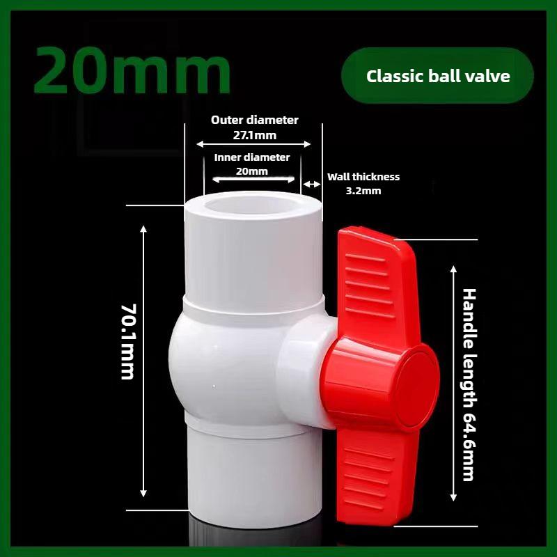 

20~32mm PVC Ball Valve Garden Irrigation Fittings Aquarium Fish Tank Switch Ball Valve Water Pipe Switch Water Flow Controller