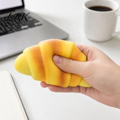Simulated Bread Sensory Toy Stress Relief Croissant Squeeze Toy, Fidget Home Office Worker Relaxation Desk TPR Ball