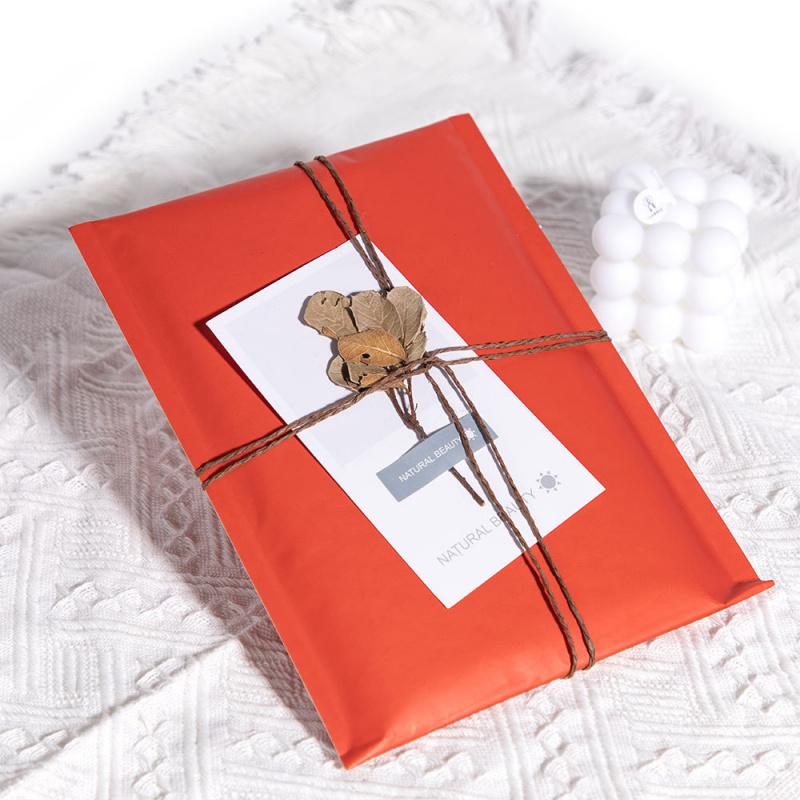 10PCS Red Waterproof Kraft Paper Bubble Mailer Express Clothes' Packaging Foam Self-Adhesive Envelope Bag