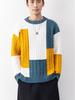 Men's Retro Color Block Slim Fit Sweater - Youthful Lazy Style Round Neck Knitwear Top for Autumn and Winter