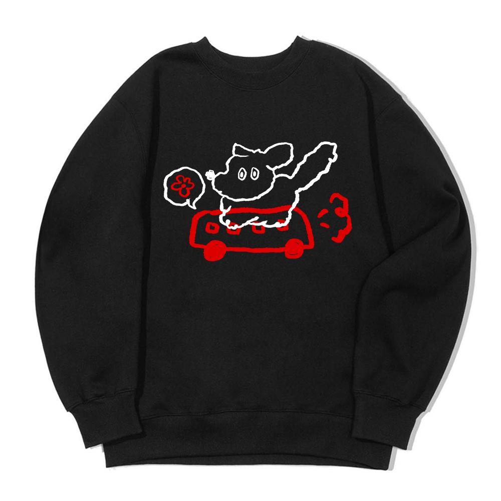 AWESOMEUS Red Car And Puppy Sweat Shirts_3 Color