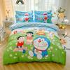 Doraemon Mechanical Cat Cartoon Style Pure Cotton Material Bed Three-piece Set Student Dormitory Dirty-Resistant Bedding