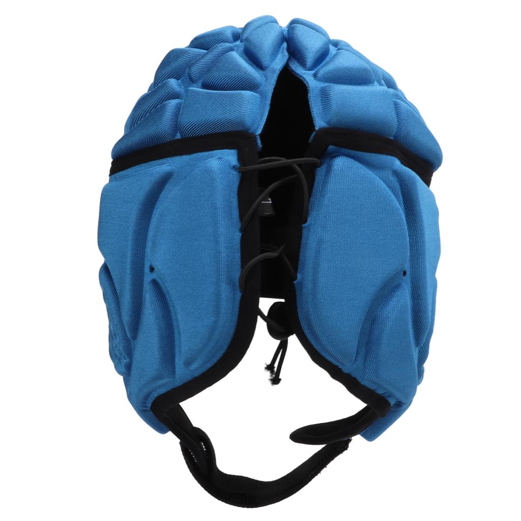 Cască de fotbal EVA rezistentă la șocuri cu căptușeală din catifea, cu frânghie reglabilă, pentru adulți, albastru