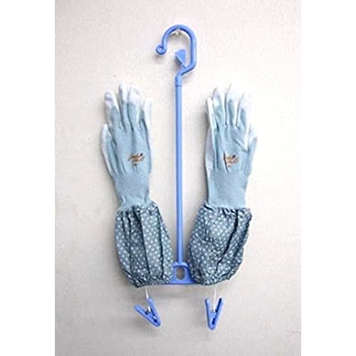 Sawafuji Glove Drying Rack, Light Blue, Made in Japan, with Clothes Drying Clothesline and Glove Hanger, Includes Pinch, Suitable for Cooking, Leather