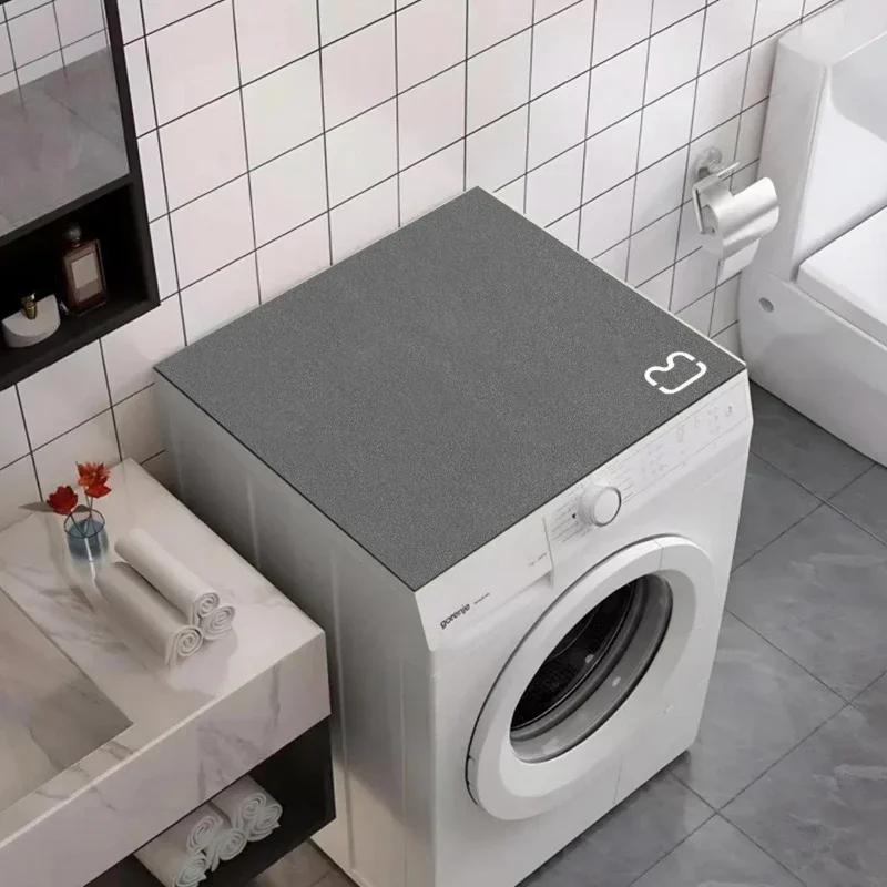 Dust Proof Washing Machine Mat Cover Solid Color Kitchen Drain Pad Oven Dust Pad Microwave Top Mat Bathroom Decor Funda Lavadora