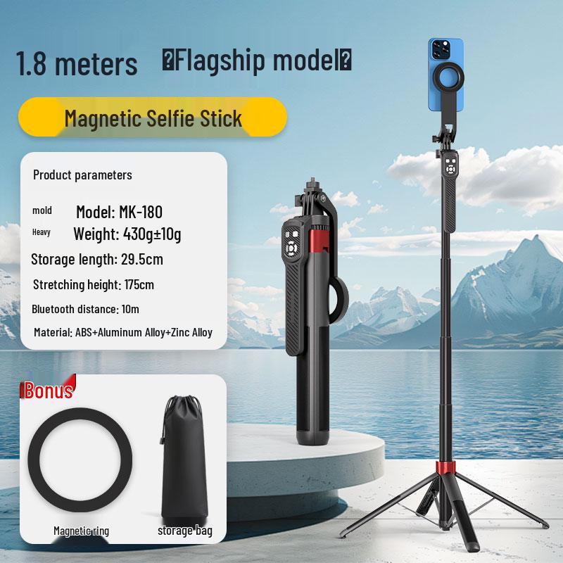 

Multi-functional Bluetooth Selfie Stick: Travel Panoramic Magnetic Mobile Phone Holder for Photos & Live Streaming