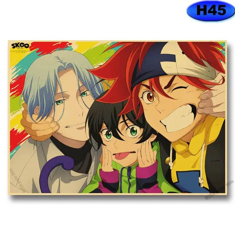 Vintage SK8 The Infinity Plakáty Japonské Anime Plakát Nálepka na zeď Kraftový papír Domácí dekorace Studovna Ložnice Bar Kavárna Umění Malba