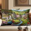 Enchanting Farm And Forest Bunny Pattern Decorative Pillows Polyester pillowcase, sofa decorative cushion cov Headboard Pillow