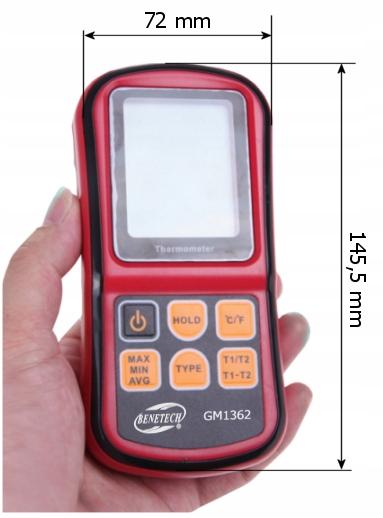 DIGITAL THERMOMETER 2x K-TYPE THERMOCOUPLE -50 To 1372