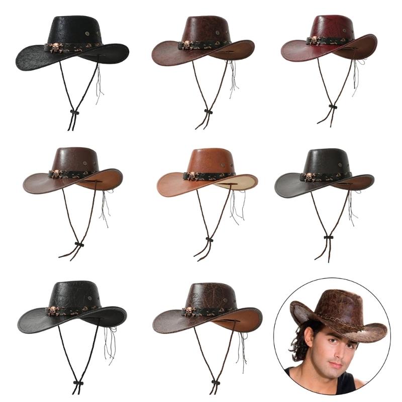 Classical  Cowboy Hat for Travel Wide Brimmed Hat Western Cowboy Hats for Boy Men Adults Cowboy Hats