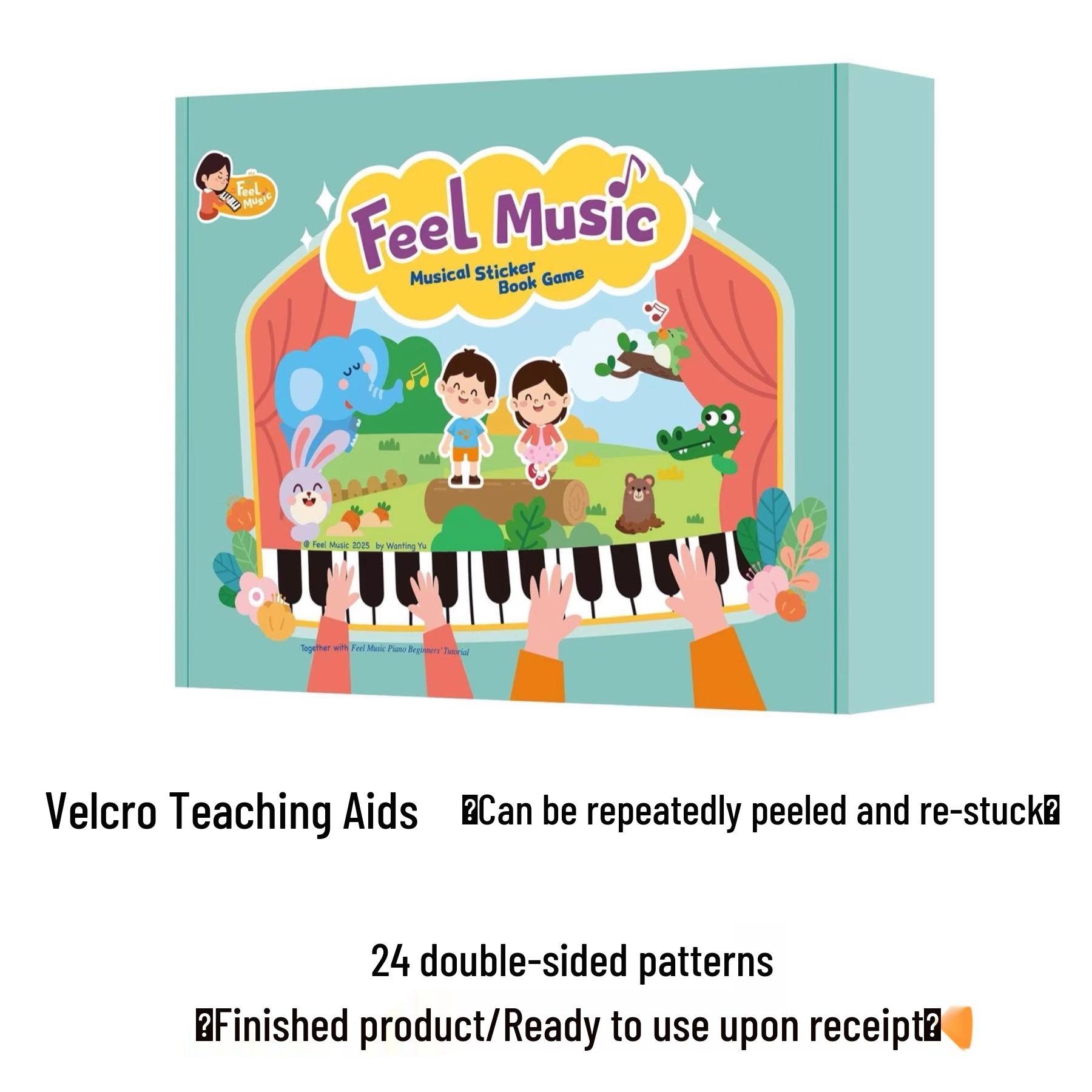 

Feel Music Reusable Piano Stickers: All-English Musical Notes and Staff for Enlightenment Teaching