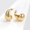 Elegant Gold Plated Waterdrop Earrings Minimalist Shiny Dangle Drop Earrings Versatile Fashion Jewelry For Women Daily Wear