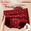 Ordifen Women's High-Waist Red Lucky Briefs 3-Pack