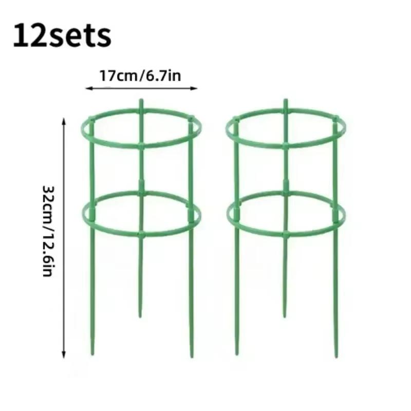 12 Set Plant Support Pile Half Round Climbing Vines Stake Bonsai Fixing Rod Garden Plant Stake Holder Flower Ring Support Rack