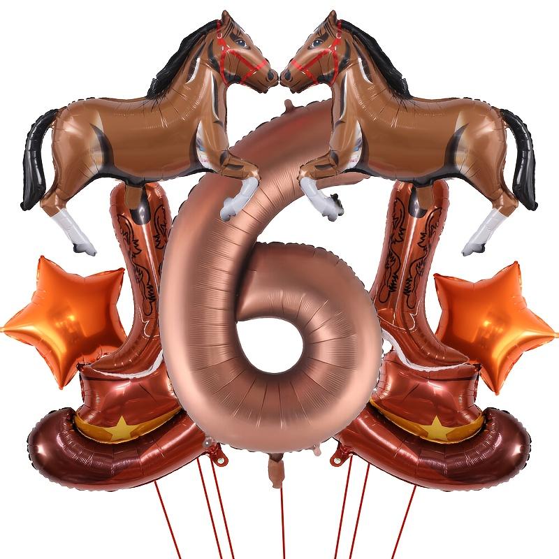 9pcs Western Party Balloons Horse Boots Balloons Wild West Cowboy Rodeo Themed Birthday Party Bachelor Party Farm Decorations