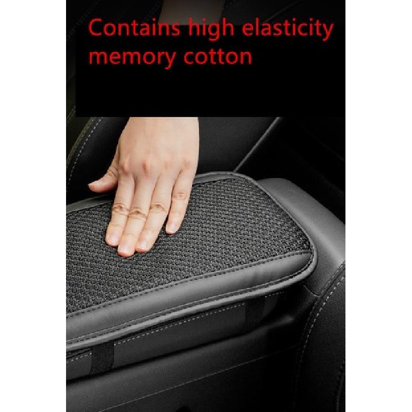 Car Accessories Armrest Cushion Cover Center Console Box Pad Black PU Leather