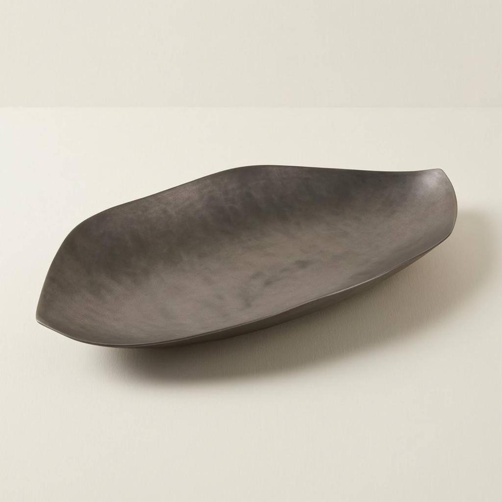 Leaf-Shaped Tray Decorative Aluminum Lustrous Metal Leaf Platter