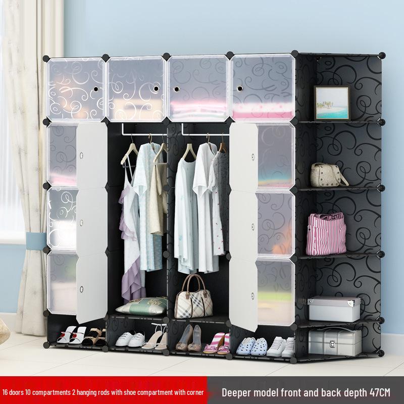 Vanden Minimalist Plastic Wardrobe: Children's & Adult Bedroom/Dorm Single Resin Storage Closet