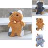 Cute Plush Cat Bell Pendant Toy With Keychain White/grey/brown