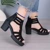 Fashion Fashion Open Toe Hollow Summer Sandal Women Diamond Decor High-Heeled Sandals Lady Luxury Non Slip Cover Heel Sandal Mujer