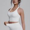 Solid Color Racer Shape Back Tight Breathable Sports Bra Running Fitness Yoga Wear Vest Top For Women