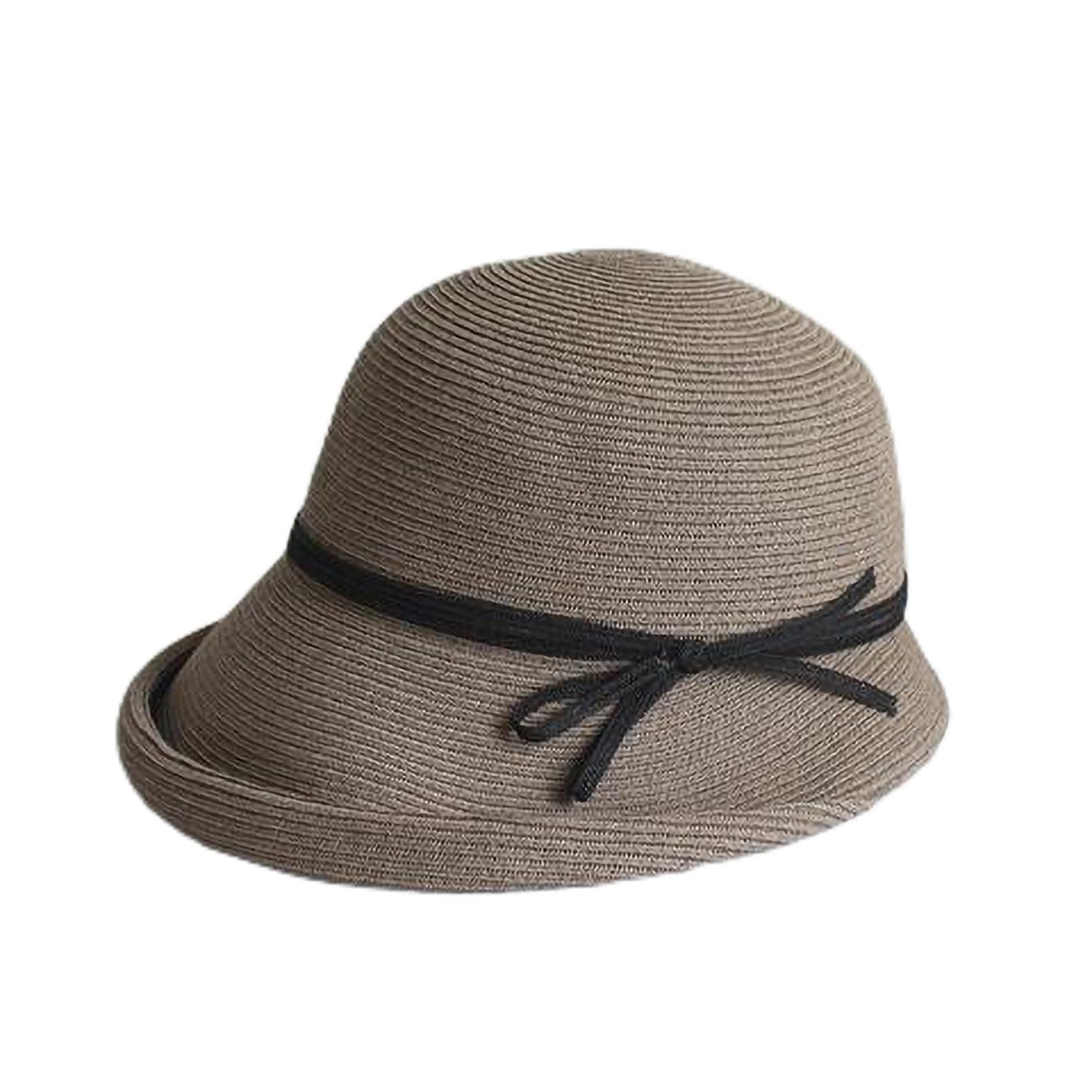 

Straw Bucket Wide Ribbon Sun UV Face Slimming Beach Autumn [GEMVIE] Women s Hat, Hat, Brim, Decoration, Protection, Casual, Cut, Effect, Hat, Travel, сірий колір