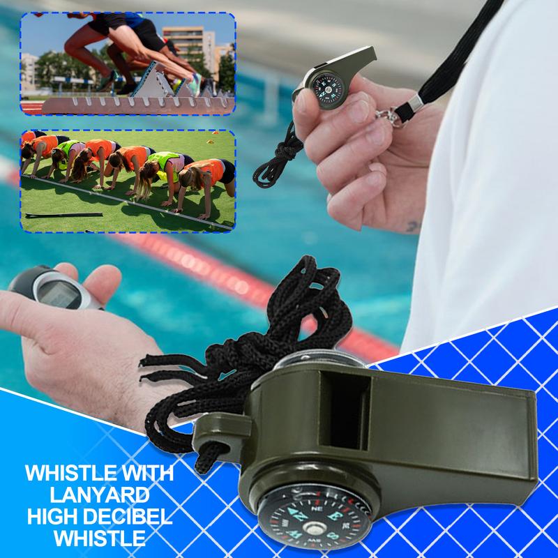 Safety Whistle Outdoor safety whistle with Lanyard Multi-functional Alarm Device High Decibel Safety Whistle Survival Whistle