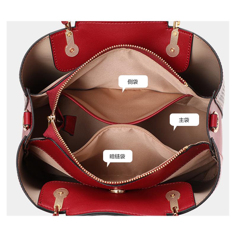 New Women's Handbag 2024 Large Capacity Commuting Versatile Cowhide Shoulder Bag Mom's Bag