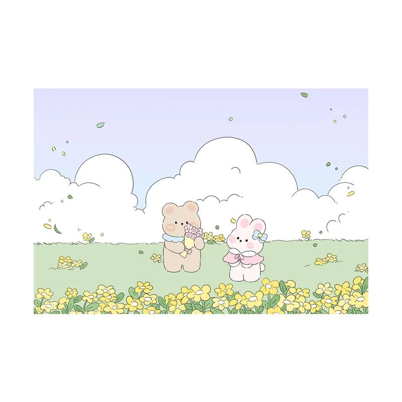 Cartoon Fabric Car Curtains Summer Thermal Insulation Sunshade Side Window Curtain with Suction Cup for Vehicle Sun Protection