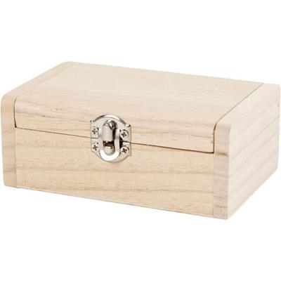 Jewelry Box - Wood - 11.5 X 7.5 X 4.5 Cm - Mixed - With Metal Lock - To Decorate