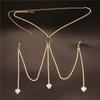 Fashionable M Shaped Waterdrop Heart Pendant Bra Chain Handmade Body Jewelry Accessories for Parties and Daily Wear