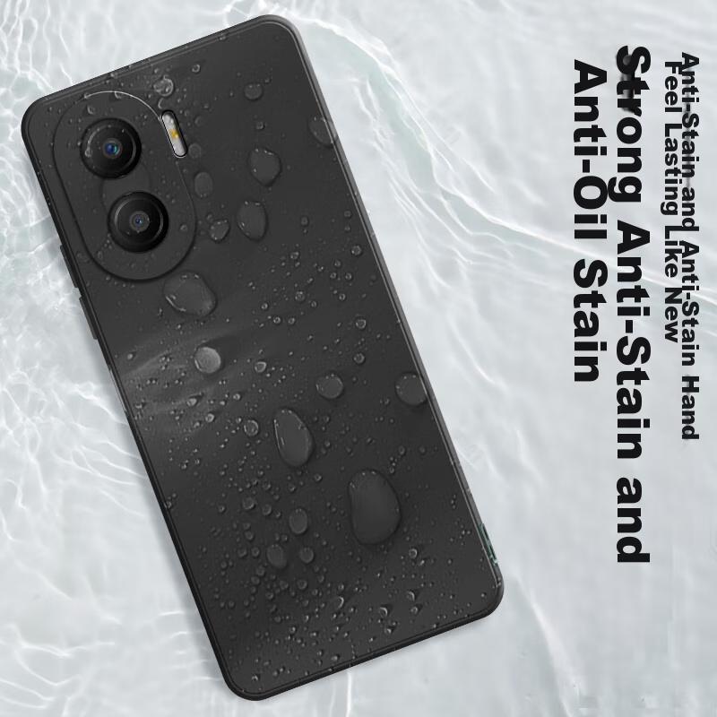 HotFire Phone Case for Honor X40i, Honor X40i Protective Cover, Shockproof Silicone Upgraded Lens Full Protection, Frosted - Midnight Black