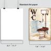 Toilet Sign Vintage Funny Metal Posters Tin Sign WC Lavatory Toilettes Wall Art Bathroom Restroom