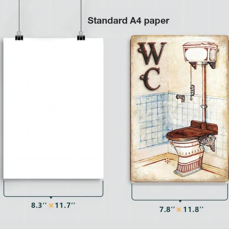 Toilet Sign Vintage Funny Metal Posters Tin Sign WC Lavatory Toilettes Wall Art Bathroom Restroom