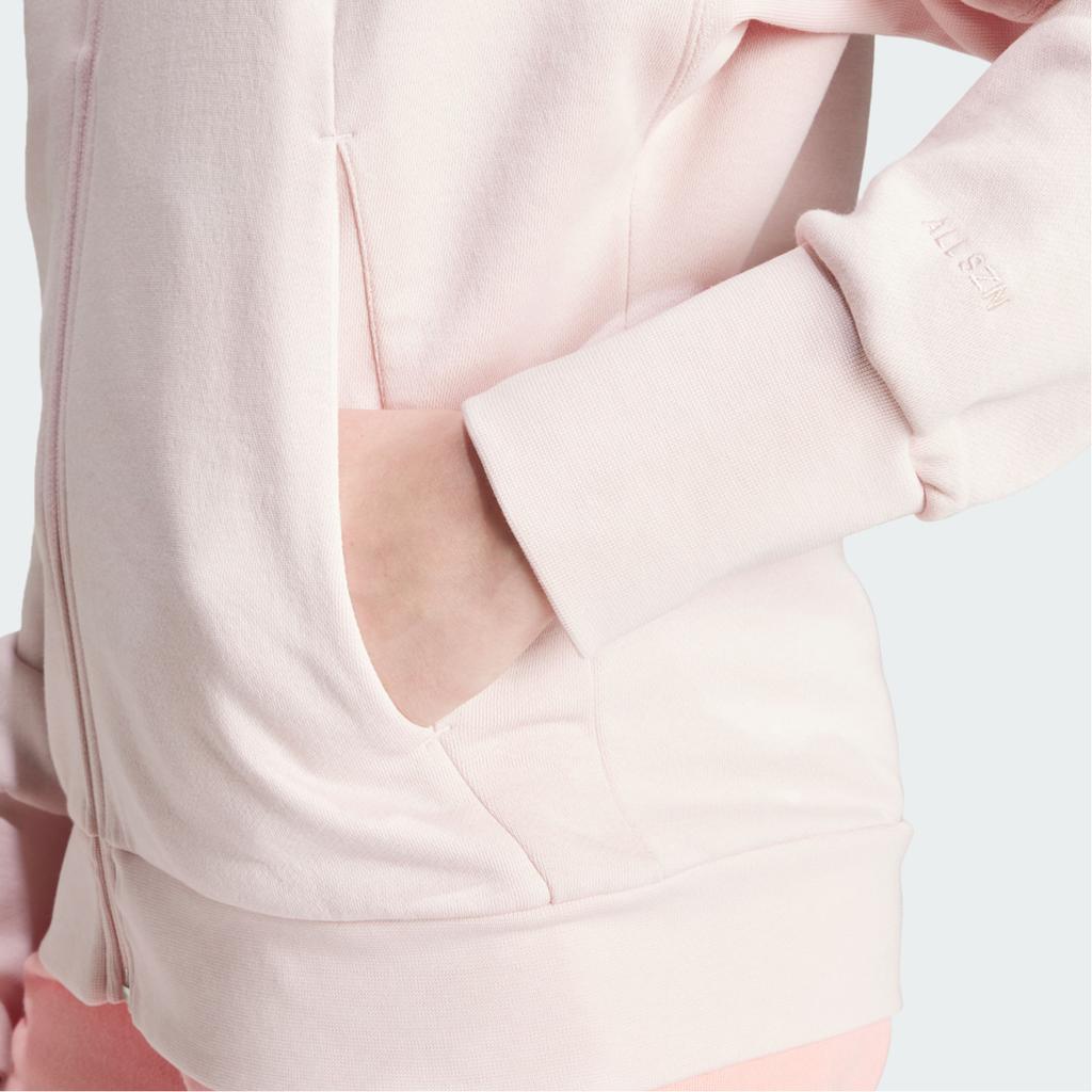 Adidas All Season Fleece Full-Zip Hoodie Women Jacket Sand Pink IY6804