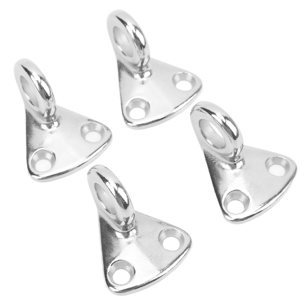 4PCS Fender Hook Stainless Steel Marine Ring Hook with 8 Screws for Tying Ropes and Hanging Clothing