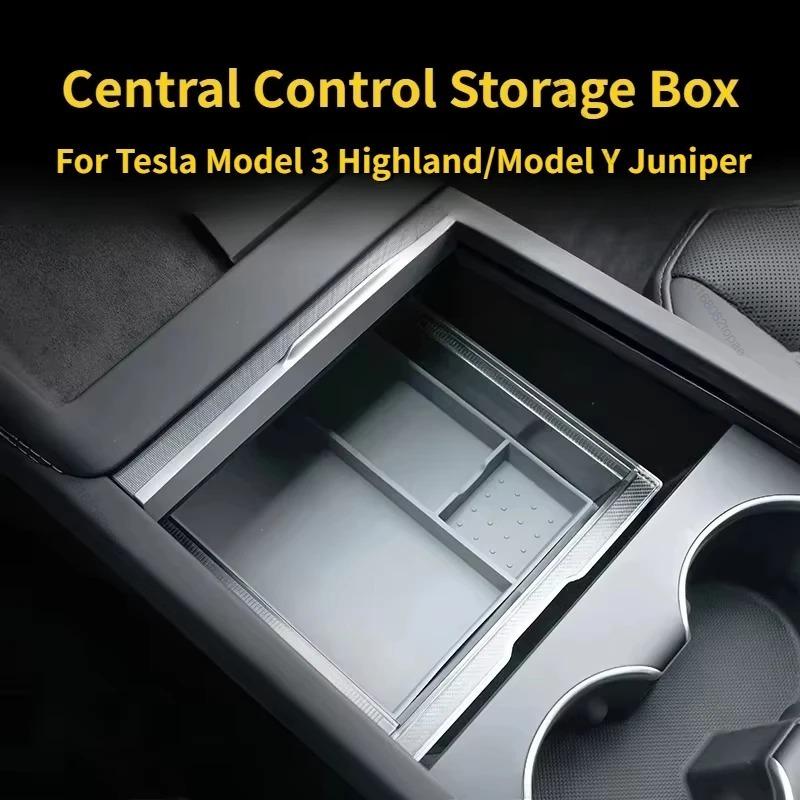 For Tesla Model 3 Highland Center Console Eyeglasses Storage Case Armrest Organizer Transparent Case Car Interior Accessories