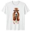 Basset Hound Dog In Hat Animals Unisexs TShirt Pet Lover Tee a