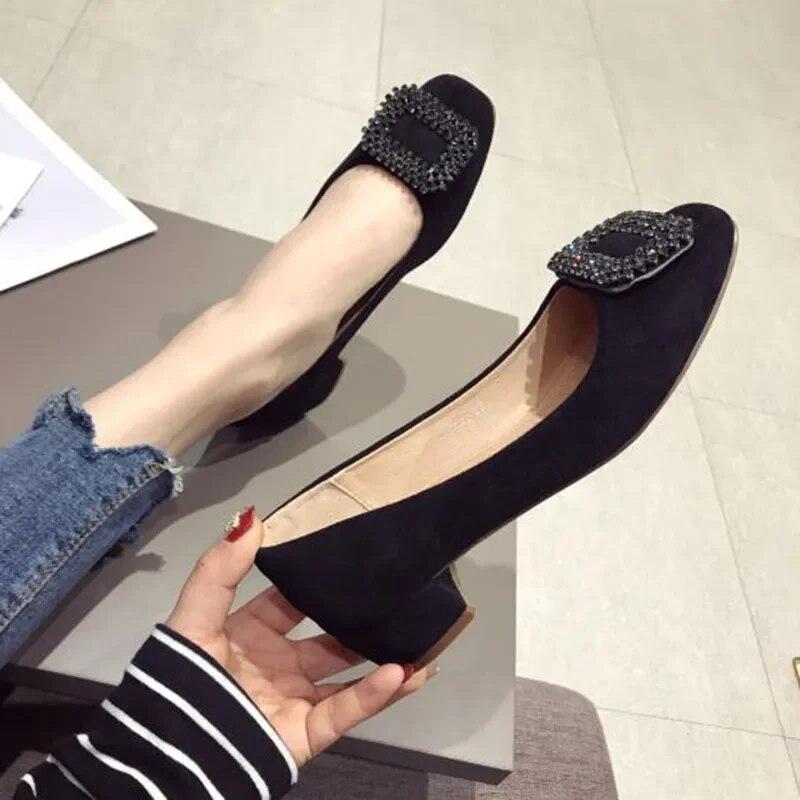 Módne spoločenské lodičky pre dámy, dámske lodičky značky, dámske párty topánky, elegantné nízke podpätky 3 cm, čierne, ružové, nadmerná veľkosť 42