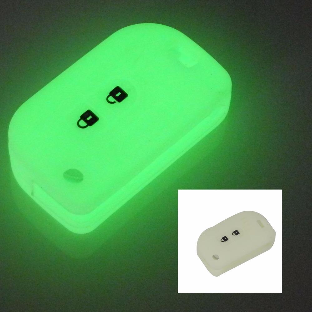 Jingyuqin 2 knapper Fjernkontroll Folde nøkkel Silikon deksel Etui Nøkkelring For Nissan Qashqai Micra Navara Almera