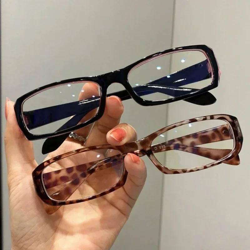 Korean Harajuku Square Glasses Frame Women Fashion Anti Blue Light Cosplay Decorative Eyewear Y2K Retro Style