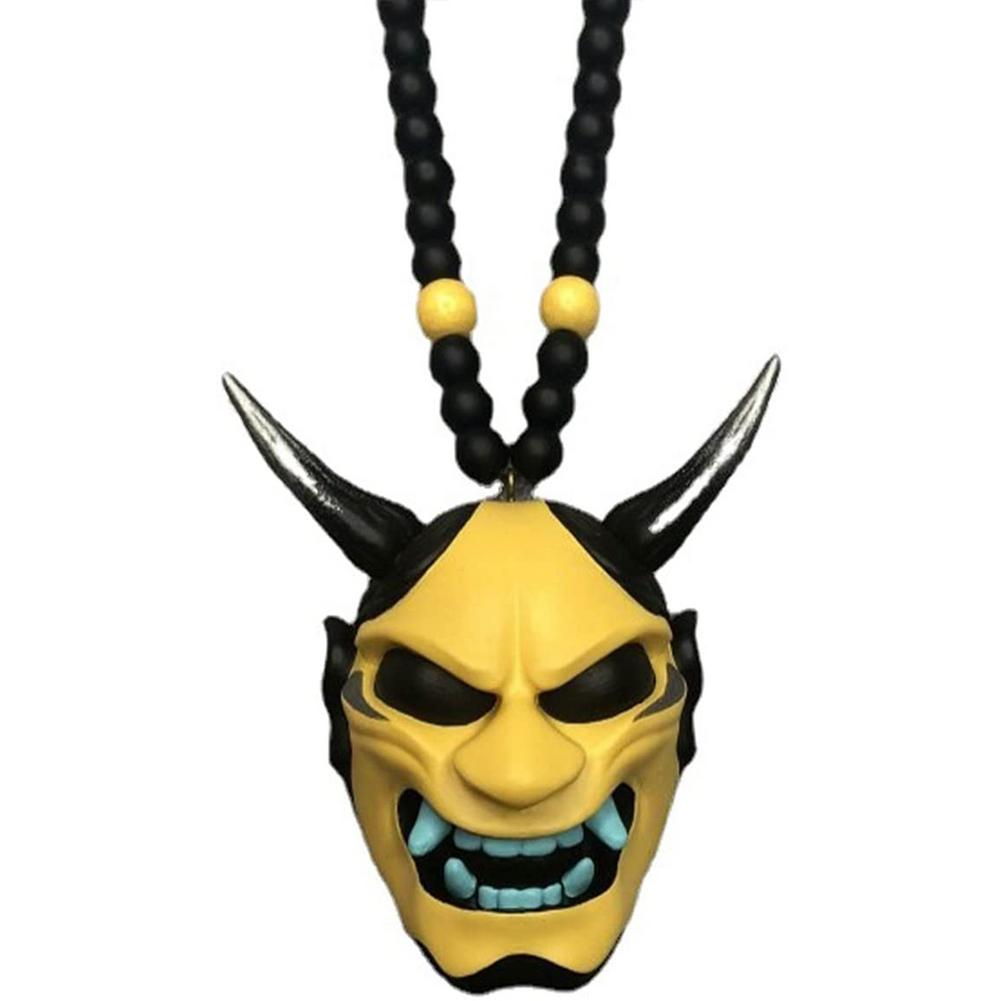 Japanese Oni Samurai Helmet Car Hanging Pendant Samurai Kabuto Masks Car Rear View Mirror Pendant Halloween Car Decorations Gift