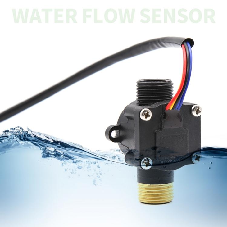 Messing-Wasserfluss-Sensor G1/2" Außengewinde Hall-Effekt-Sensor Schalter 1-30L/min