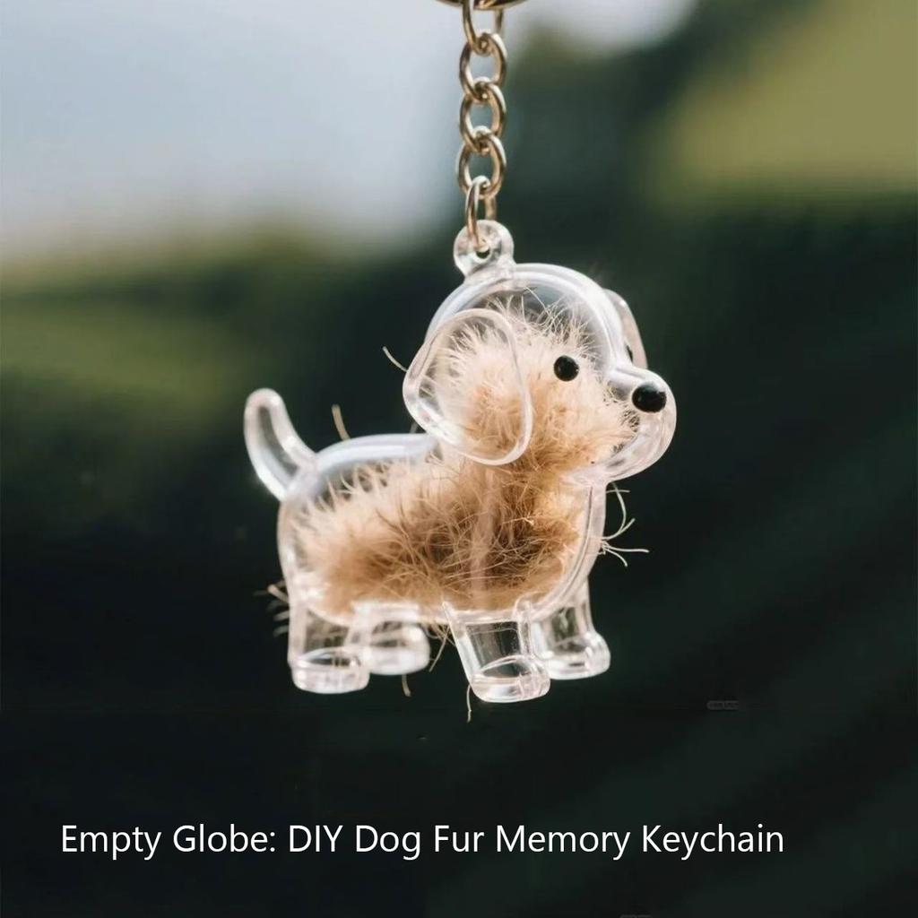 DIY Dog Fur Memory Keychain – Transparent Ball for Creating Personalized Pet Hair Keepsakes