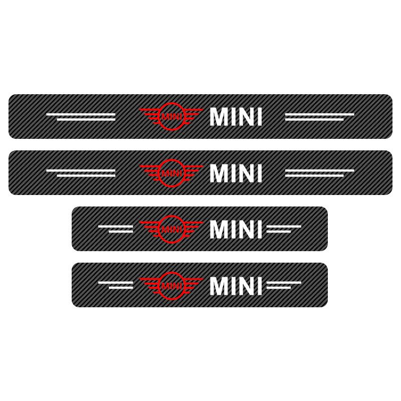 4Pcs Carbon Fiber Car Door Sill Protection 3D Sticker Car Accessories For MINI Cooper F54 F55 F56 R56 R60 SONE Roadster Clubman Coupe