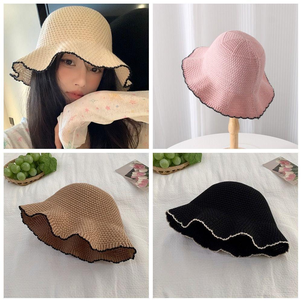 French Style Straw Sun Hat Temperament Sun Protection Cap Sunscreen Seaside Beach Cap  Outdoor